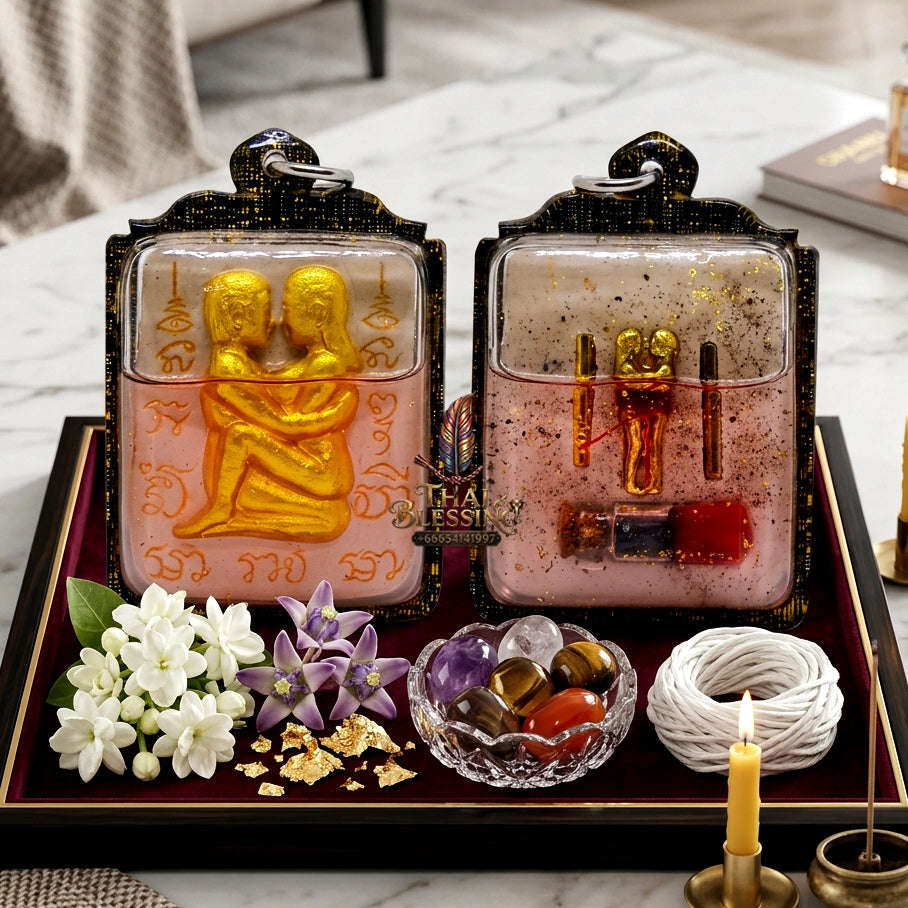 ✨ [The Sovereign of Infinite Purity: Master-Oil Edition] Sacred "Inn Khu Ruai Saneh" (The Couple of Abundant Charm) – Special "White Edition" – Master-Blessed by Lersi Ruai Chak Phet (2019) Thai Blessing Co By RURUECHA