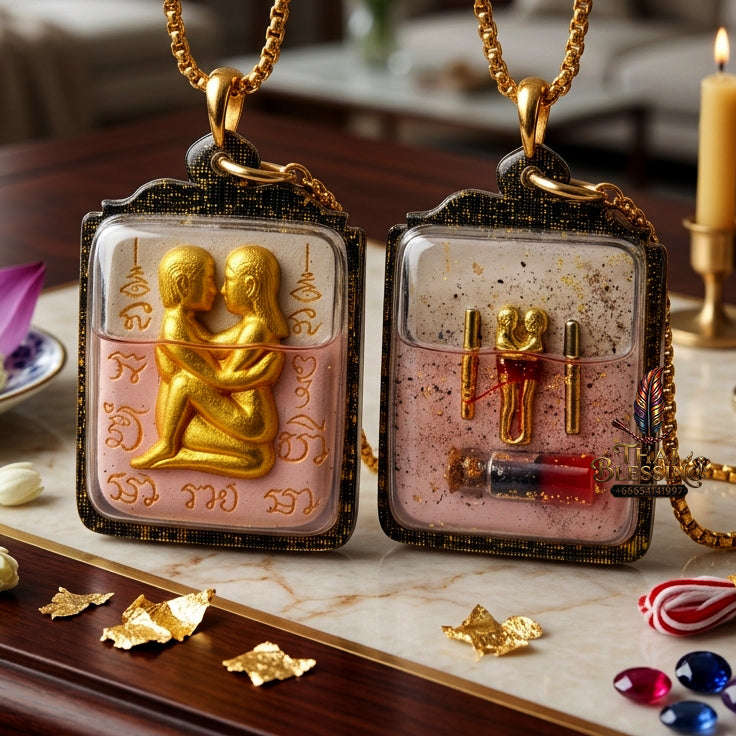 ✨ [The Sovereign of Infinite Purity: Master-Oil Edition] Sacred "Inn Khu Ruai Saneh" (The Couple of Abundant Charm) – Special "White Edition" – Master-Blessed by Lersi Ruai Chak Phet (2019) Thai Blessing Co By RURUECHA