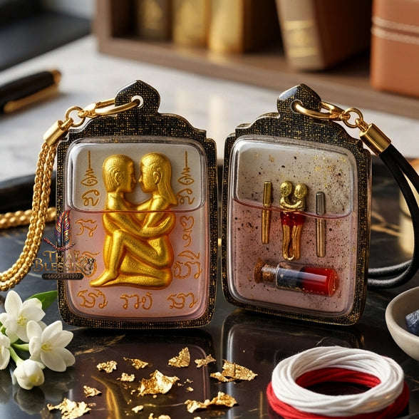 ✨ [The Sovereign of Infinite Purity: Master-Oil Edition] Sacred "Inn Khu Ruai Saneh" (The Couple of Abundant Charm) – Special "White Edition" – Master-Blessed by Lersi Ruai Chak Phet (2019) Thai Blessing Co By RURUECHA