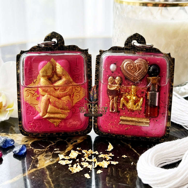 ✨ [The Sovereign of Infinite Romance: Master-Oil Edition] Sacred "Inn Khu Ruai Saneh" (The Couple of Abundant Charm) – Special "Pink Edition" – Master-Blessed by Lersi Ruai Chak Phet (2019) Thai Blessing Co By RURUECHA