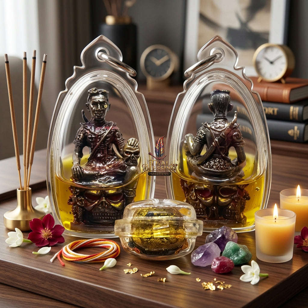 ✨ [The Sovereign of Infinite Romantic Command & Strategic Protection: The 2026 "Grand-Master" Edition] Sacred "Khun Phaen Chom Phrai (The Sovereign Overlord of Charismatic Spirits)" – Special "Samlit-Bronze & Maha Sane Oil" Thai Blessing Co By