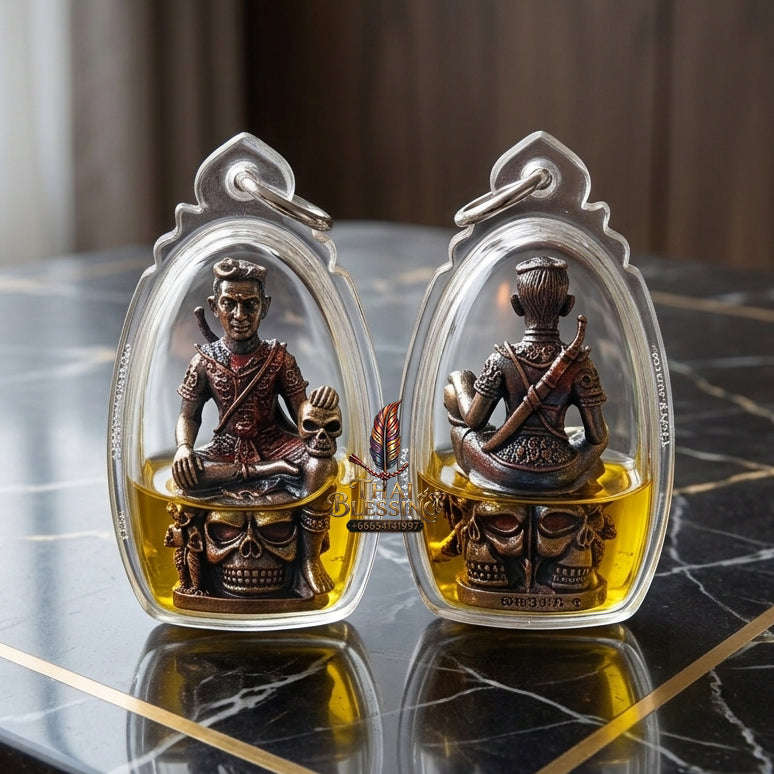 ✨ [The Sovereign of Infinite Romantic Command & Strategic Protection: The 2026 "Grand-Master" Edition] Sacred "Khun Phaen Chom Phrai (The Sovereign Overlord of Charismatic Spirits)" – Special "Samlit-Bronze & Maha Sane Oil" Thai Blessing Co By