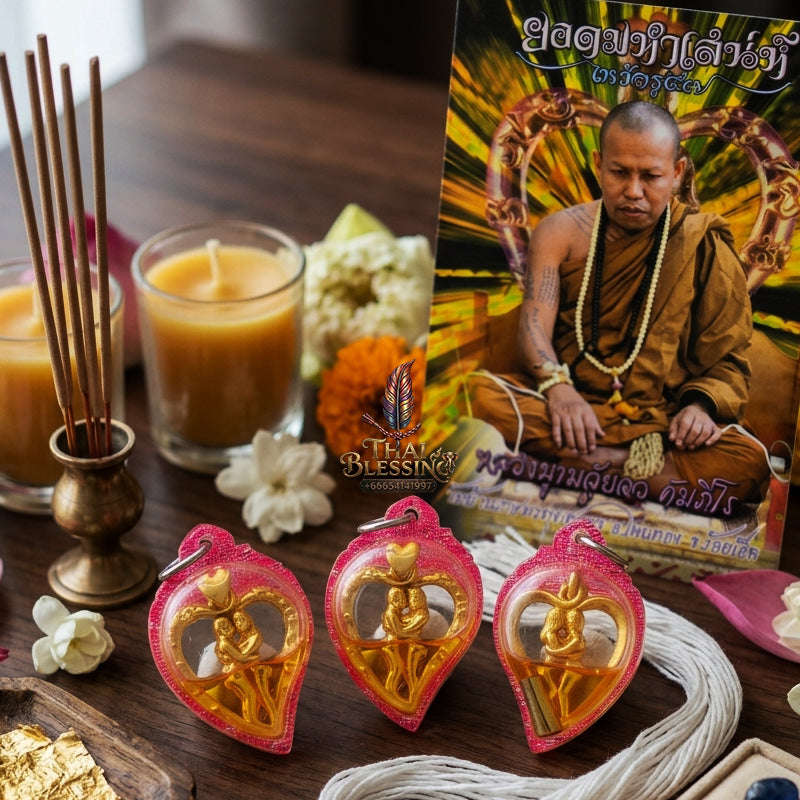 ✨ [The Sovereign of Infinite Romantic Harmony & Magnetic Union: The 2026 "Grand-Master" Edition] Sacred "In Sanae Mat Chit (The Soul-Binding Eternal Lovers)" – Special "Samlit-Bronze, Gold-Plated & Maha Sane Oil" Immersion Thai Blessing Co By
