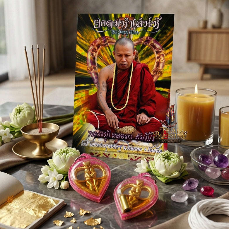 ✨ [The Sovereign of Infinite Romantic Harmony & Magnetic Union: The 2026 "Grand-Master" Edition] Sacred "In Sanae Mat Chit (The Soul-Binding Eternal Lovers)" – Special "Samlit-Bronze, Gold-Plated & Maha Sane Oil" Immersion Thai Blessing Co By