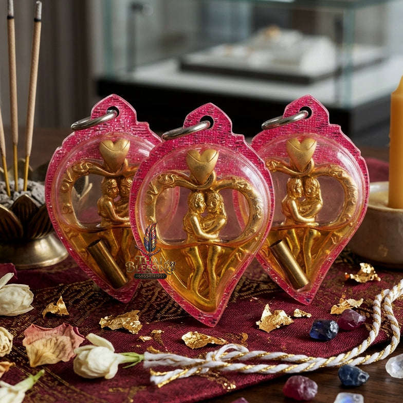 ✨ [The Sovereign of Infinite Romantic Harmony & Magnetic Union: The 2026 "Grand-Master" Edition] Sacred "In Sanae Mat Chit (The Soul-Binding Eternal Lovers)" – Special "Samlit-Bronze, Gold-Plated & Maha Sane Oil" Immersion Thai Blessing Co By