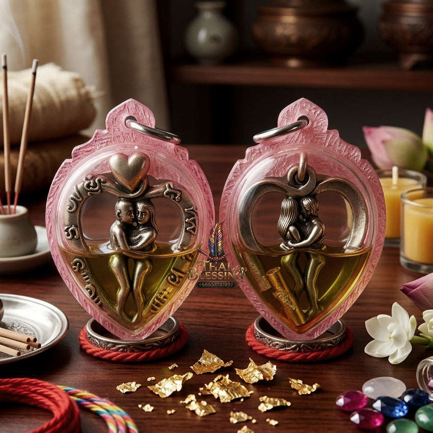 ✨ [The Sovereign of Infinite Romantic Harmony & Magnetic Union: The 2026 "Grand-Master" Edition] Sacred "In Sanae Mat Chit (The Soul-Binding Eternal Lovers)" – Special "White-Gold Alloy & Maha Sane Oil" Immersion Thai Blessing Co By RURUECHA