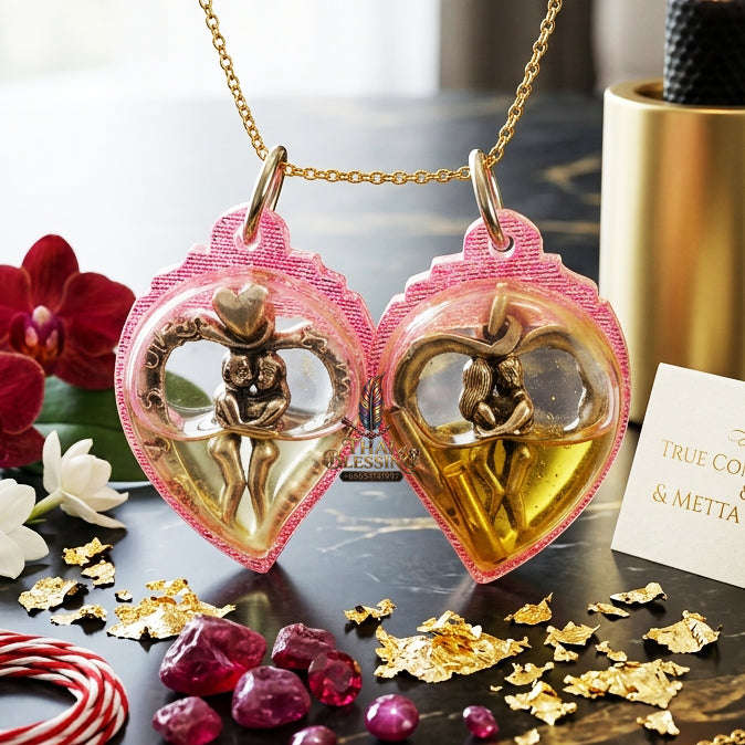 ✨ [The Sovereign of Infinite Romantic Harmony & Magnetic Union: The 2026 "Grand-Master" Edition] Sacred "In Sanae Mat Chit (The Soul-Binding Eternal Lovers)" – Special "White-Gold Alloy & Maha Sane Oil" Immersion Thai Blessing Co By RURUECHA