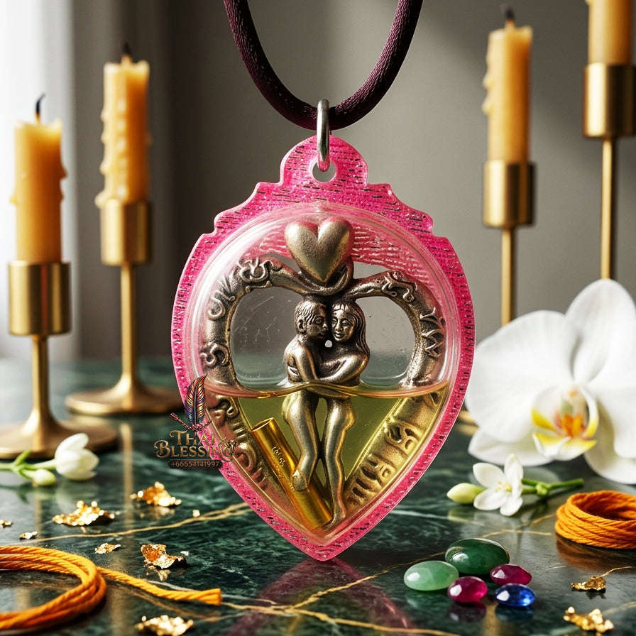 ✨ [The Sovereign of Infinite Romantic Harmony & Magnetic Union: The 2026 "Grand-Master" Edition] Sacred "In Sanae Mat Chit (The Soul-Binding Eternal Lovers)" – Special "White-Gold Alloy & Maha Sane Oil" Immersion Thai Blessing Co By RURUECHA