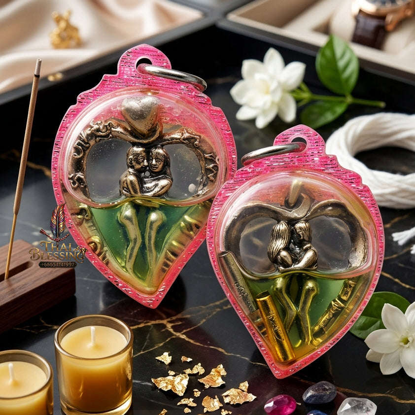 ✨ [The Sovereign of Infinite Romantic Harmony & Magnetic Union: The 2026 "Grand-Master" Edition] Sacred "In Sanae Mat Chit (The Soul-Binding Eternal Lovers)" – Special "White-Gold Alloy & Maha Sane Oil" Immersion Thai Blessing Co By RURUECHA