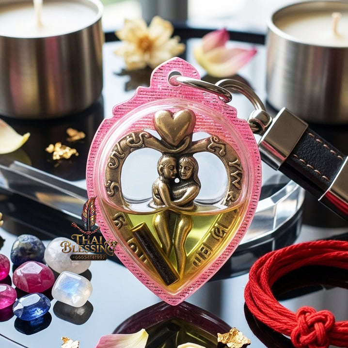 ✨ [The Sovereign of Infinite Romantic Harmony & Magnetic Union: The 2026 "Grand-Master" Edition] Sacred "In Sanae Mat Chit (The Soul-Binding Eternal Lovers)" – Special "White-Gold Alloy & Maha Sane Oil" Immersion Thai Blessing Co By RURUECHA
