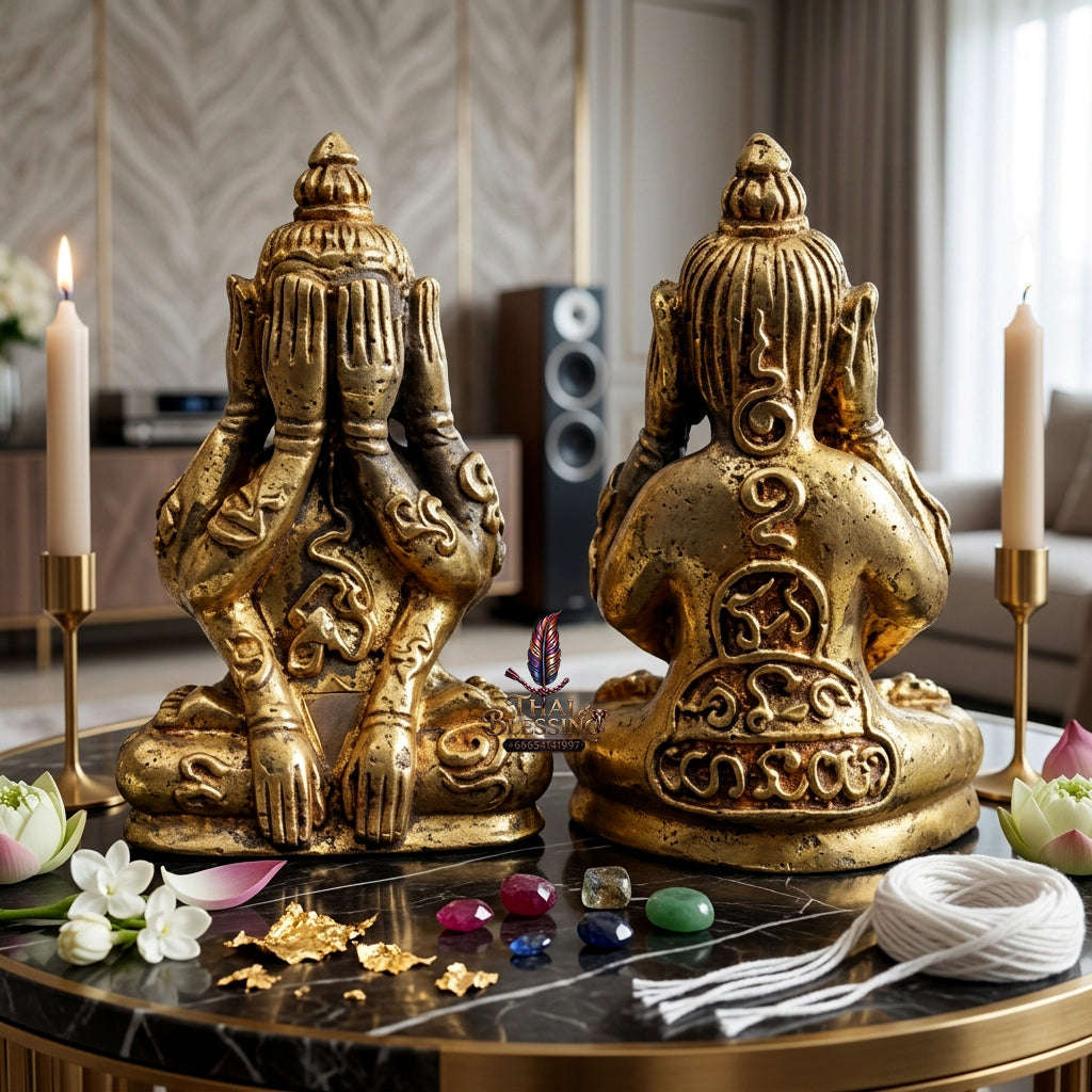 ✨ [The Sovereign of Infinite Stillness: The 2010 Master-Edition] Sacred "Phra Pit Ta Phakhawam Pati" (The Buddha of Inner Wealth) – Special "Thong Buak" (Sacred Brass Alloy) – "Duang Maha Sethi" (Great Wealth & Protection) Thai Blessing Co By
