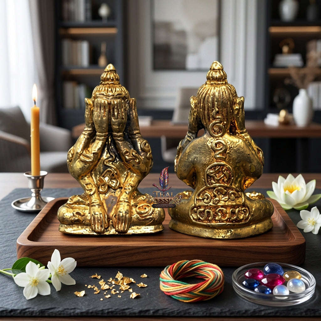 ✨ [The Sovereign of Infinite Stillness: The 2010 Master-Edition] Sacred "Phra Pit Ta Phakhawam Pati" (The Buddha of Inner Wealth) – Special "Thong Buak" (Sacred Brass Alloy) – "Duang Maha Sethi" (Great Wealth & Protection) Thai Blessing Co By