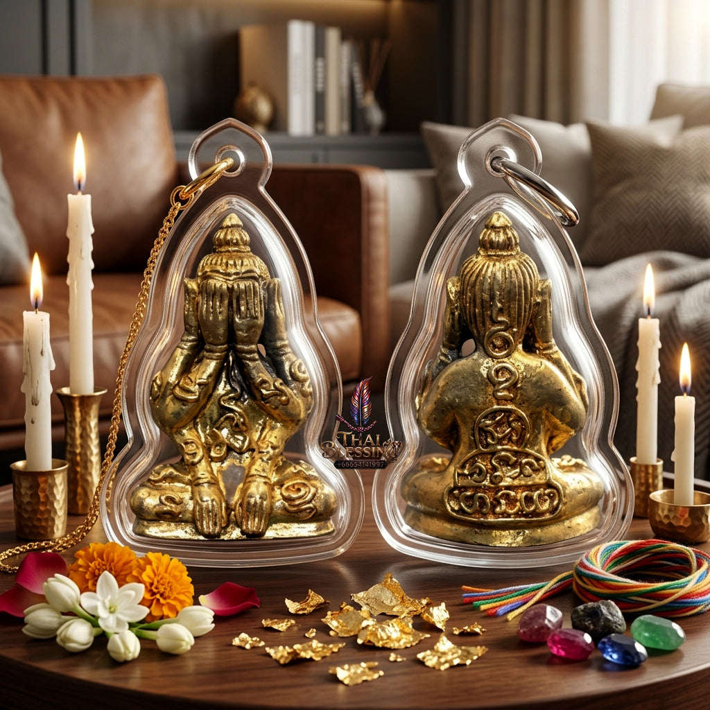 ✨ [The Sovereign of Infinite Stillness: The 2010 Master-Edition] Sacred "Phra Pit Ta Phakhawam Pati" (The Buddha of Inner Wealth) – Special "Thong Buak" (Sacred Brass Alloy) – "Duang Maha Sethi" (Great Wealth & Protection) Thai Blessing Co By