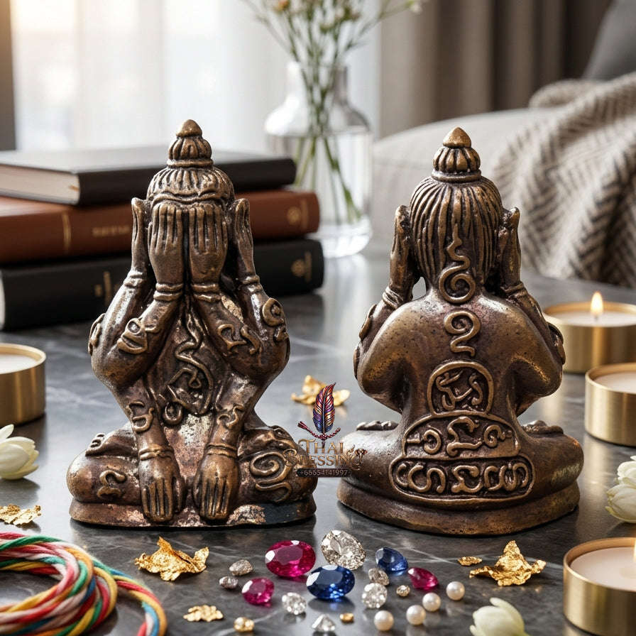 ✨ [The Sovereign of Infinite Stillness: The 2010 Master-Edition] Sacred "Phra Pit Ta Phakhawam Pati" (The Buddha of Inner Wealth) – Special "Thong Daeng Rom Dam" (Black-Oxidized Copper) – "Duang Maha Sethi" (Great Wealth & Protection) Thai