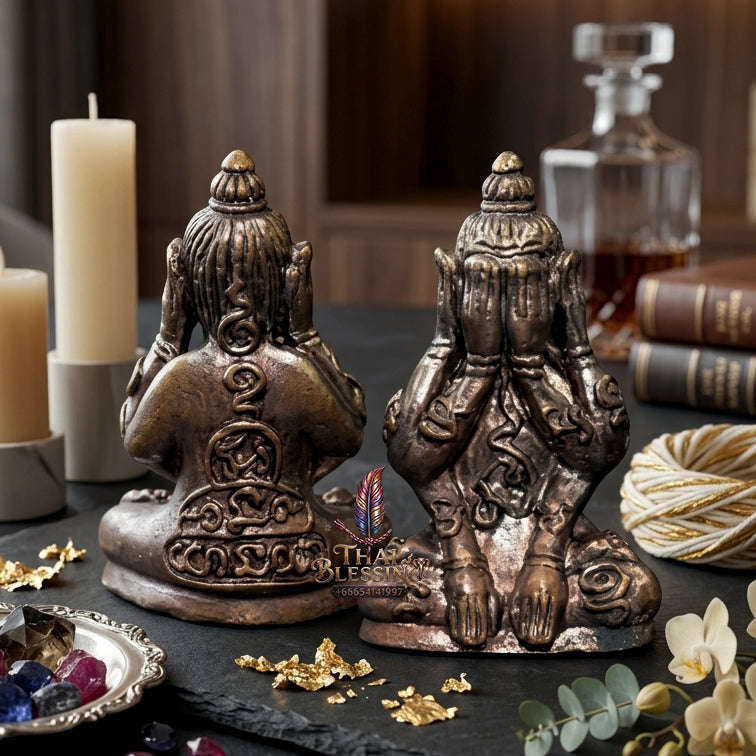 ✨ [The Sovereign of Infinite Stillness: The 2010 Master-Edition] Sacred "Phra Pit Ta Phakhawam Pati" (The Buddha of Inner Wealth) – Special "Thong Daeng Rom Dam" (Black-Oxidized Copper) – "Duang Maha Sethi" (Great Wealth & Protection) Thai