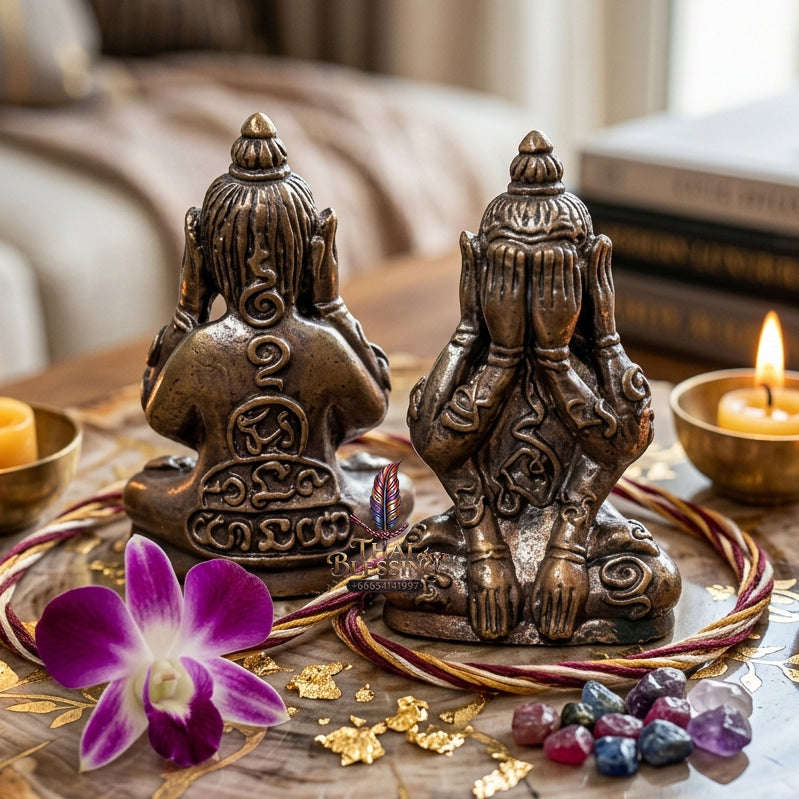 ✨ [The Sovereign of Infinite Stillness: The 2010 Master-Edition] Sacred "Phra Pit Ta Phakhawam Pati" (The Buddha of Inner Wealth) – Special "Thong Daeng Rom Dam" (Black-Oxidized Copper) – "Duang Maha Sethi" (Great Wealth & Protection) Thai