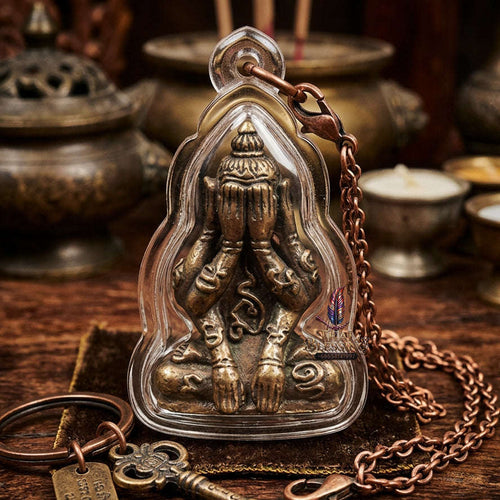 ✨ [The Sovereign of Infinite Stillness: The 2010 Master-Edition] Sacred "Phra Pit Ta Phakhawam Pati" (The Buddha of Inner Wealth) – Special "Thong Daeng Rom Dam" (Black-Oxidized Copper) – "Duang Maha Sethi" (Great Wealth & Protection) Thai