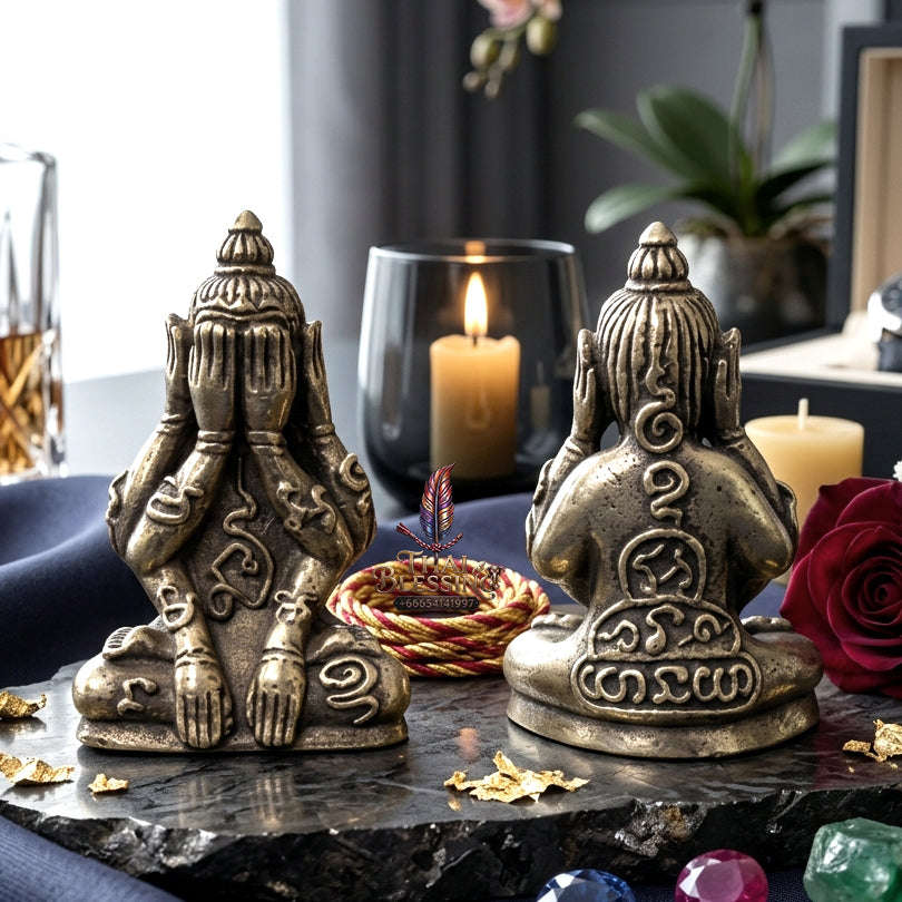 ✨ [The Sovereign of Infinite Stillness: The 2010 Master-Edition] Sacred "Phra Pit Ta Phakhawam Pati" (The Buddha of Inner Wealth) – Special "Thong Khao" (Sacred White Alloy) – "Duang Maha Sethi" (Great Wealth & Protection) Thai Blessing Co By