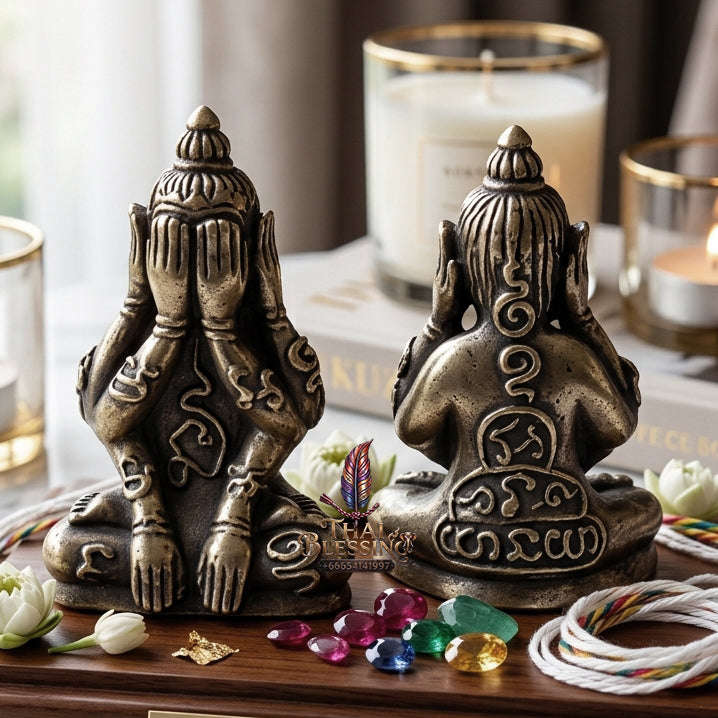 ✨ [The Sovereign of Infinite Stillness: The 2010 Master-Edition] Sacred "Phra Pit Ta Phakhawam Pati" (The Buddha of Inner Wealth) – Special "Thong Khao" (Sacred White Alloy) – "Duang Maha Sethi" (Great Wealth & Protection) Thai Blessing Co By