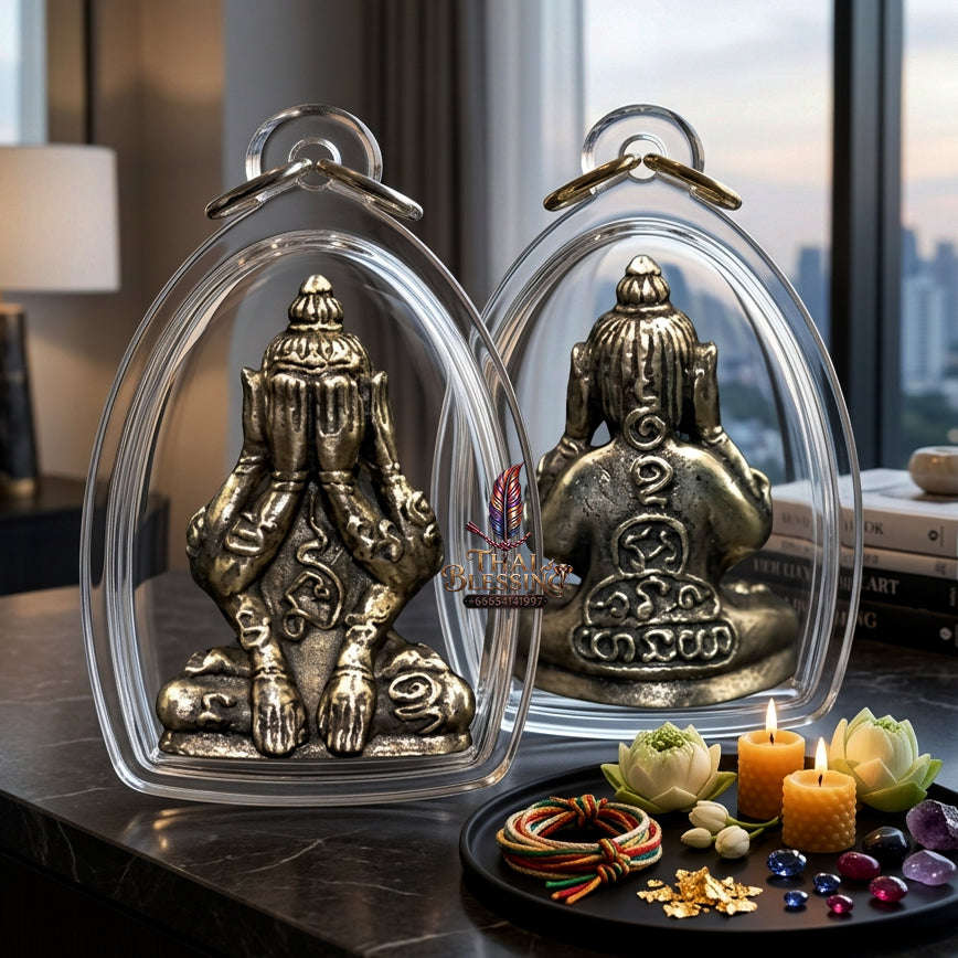 ✨ [The Sovereign of Infinite Stillness: The 2010 Master-Edition] Sacred "Phra Pit Ta Phakhawam Pati" (The Buddha of Inner Wealth) – Special "Thong Khao" (Sacred White Alloy) – "Duang Maha Sethi" (Great Wealth & Protection) Thai Blessing Co By