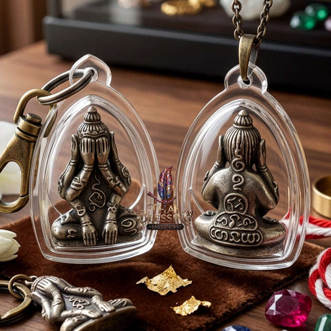 ✨ [The Sovereign of Infinite Stillness: The 2010 Master-Edition] Sacred "Phra Pit Ta Phakhawam Pati" (The Buddha of Inner Wealth) – Special "Thong Khao" (Sacred White Alloy) – "Duang Maha Sethi" (Great Wealth & Protection) Thai Blessing Co By