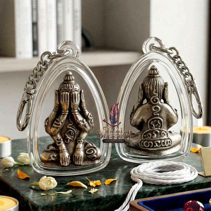 ✨ [The Sovereign of Infinite Stillness: The 2010 Master-Edition] Sacred "Phra Pit Ta Phakhawam Pati" (The Buddha of Inner Wealth) – Special "Thong Khao" (Sacred White Alloy) – "Duang Maha Sethi" (Great Wealth & Protection) Thai Blessing Co By