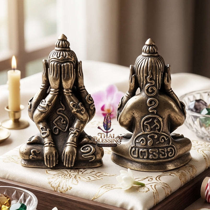 ✨ [The Sovereign of Infinite Stillness: The 2010 Master-Edition] Sacred "Phra Pit Ta Phakhawam Pati" (The Buddha of Inner Wealth) – Special "Thong Khao" (Sacred White Alloy) – "Duang Maha Sethi" (Great Wealth & Protection) Thai Blessing Co By