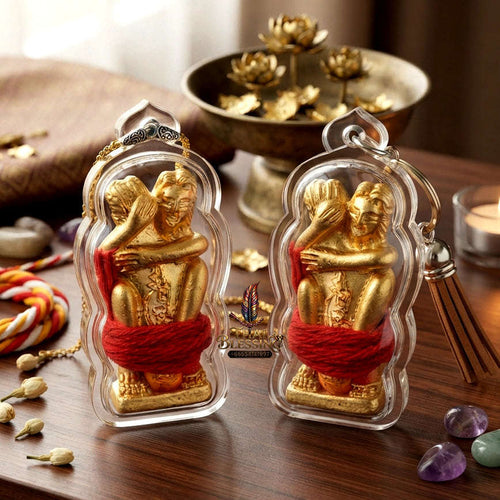 ✨ [The Sovereign of Infinite Union: Golden Edition] Sacred "Inn Kham" (The Golden Inn) – Masterpiece Edition in 24K Gold-Plated Bronze – Consecrated by the Legendary Master, Ajarn Prakong Roon-Charoen (2018) Thai Blessing Co By RURUECHA