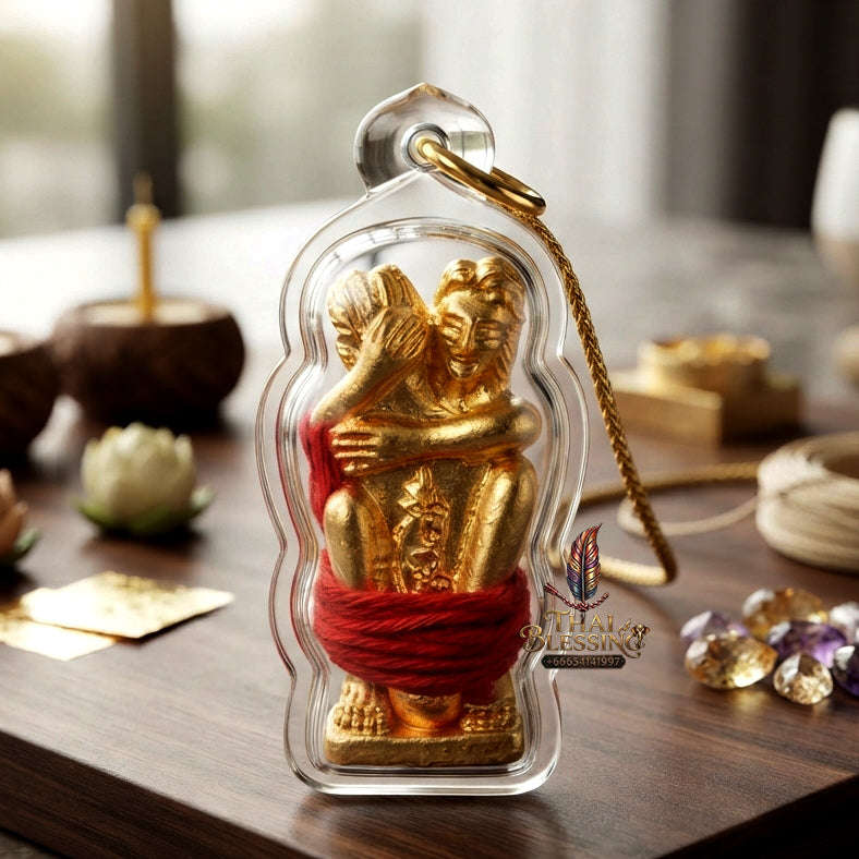 ✨ [The Sovereign of Infinite Union: Golden Edition] Sacred "Inn Kham" (The Golden Inn) – Masterpiece Edition in 24K Gold-Plated Bronze – Consecrated by the Legendary Master, Ajarn Prakong Roon-Charoen (2018) Thai Blessing Co By RURUECHA