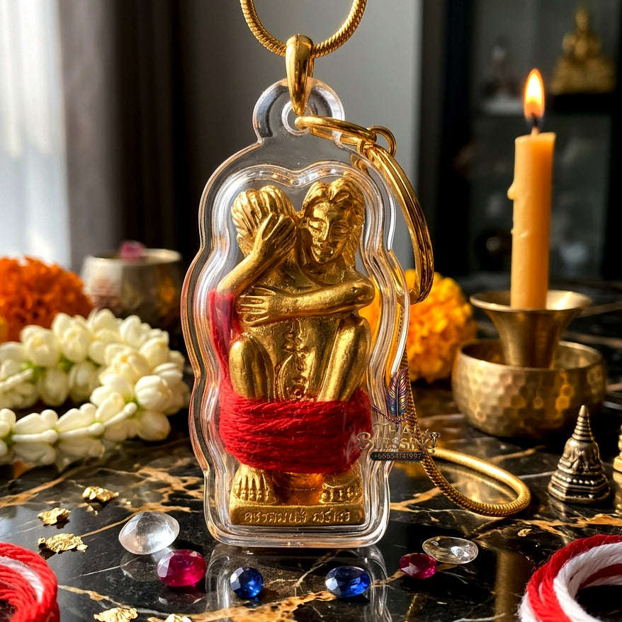 ✨ [The Sovereign of Infinite Union: Golden Edition] Sacred "Inn Kham" (The Golden Inn) – Masterpiece Edition in 24K Gold-Plated Bronze – Consecrated by the Legendary Master, Ajarn Prakong Roon-Charoen (2018) Thai Blessing Co By RURUECHA