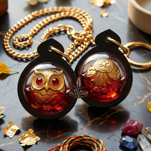 ✨ [The Sovereign of Infinite Vision & Commercial Precision: The 2020 "Master-Edition"] Sacred "Phaya Nok Thuet Thue Riak Sap" (The Great Owl of Wealth-Summoning) – Special "Divine-Bronze (Samrit) Gold-Plated & Wan Kai Dang (Red Chicken Herb)
