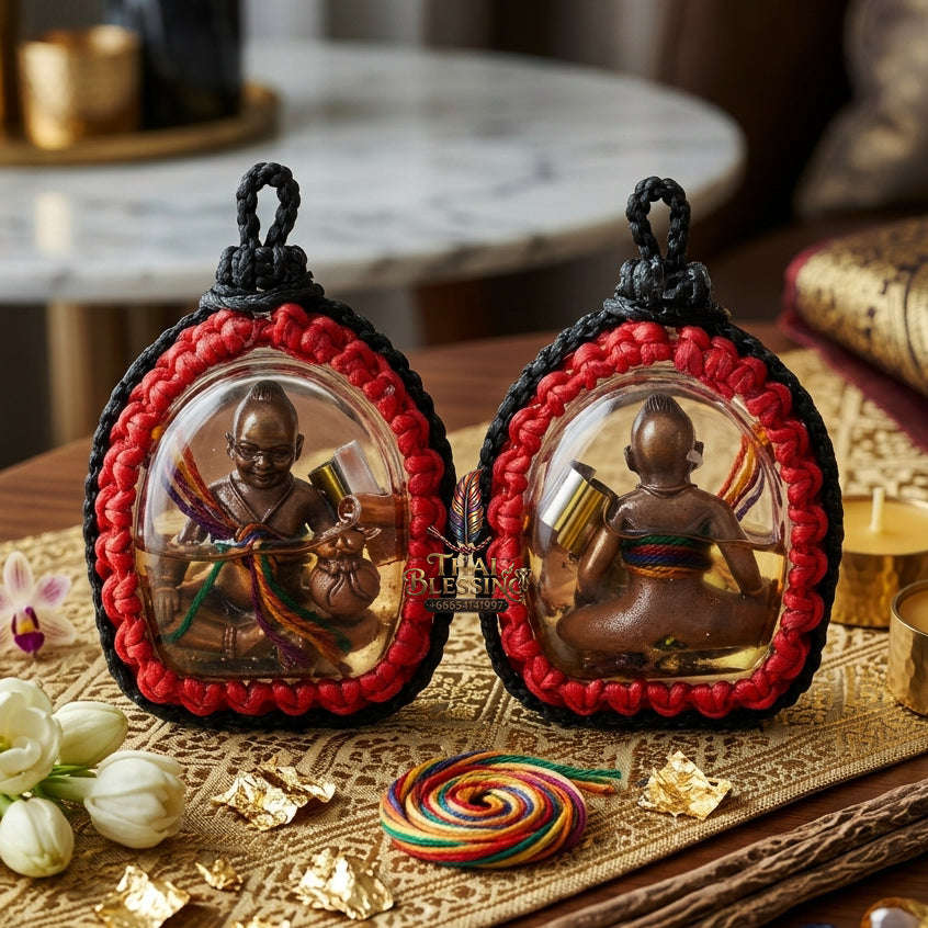 ✨ [The Sovereign of Infinite Wealth & Mercantile Sovereignty: The 2026 "Grand-Master" Edition] Sacred "Kuman Chaosua Noi (The Golden-Wealth Child Manifestor)" – Special "Black-Oxidized Copper, Sacred Oil & Maha Phut Powder" Thai Blessing Co By