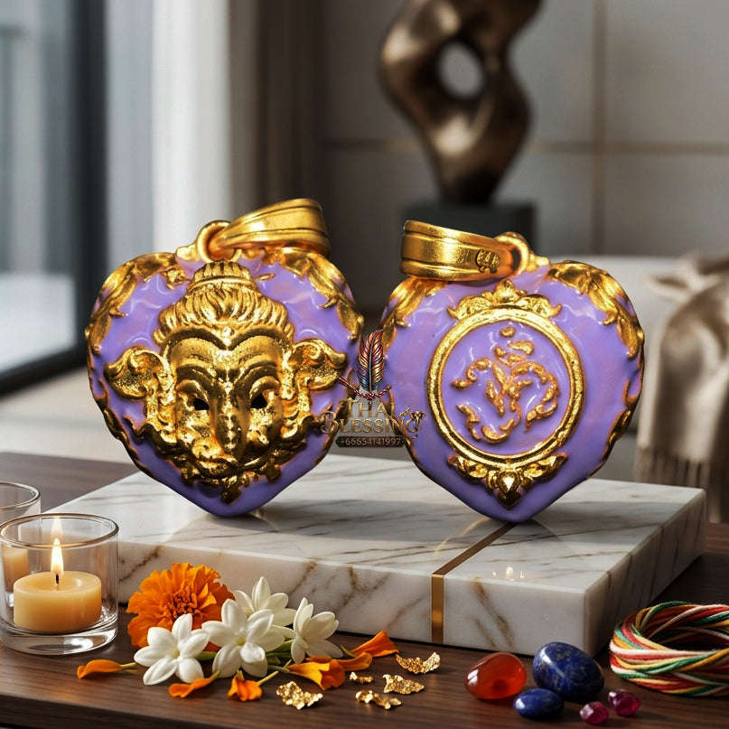 ✨ [The Sovereign of Infinite Wisdom & Wealth: The 2024 "Gold-Dipped Enamel" Master-Edition] Sacred "Phra Ganesha Noi - Huajai Phokhasap" (The Little Lord of Beginnings & Wealth-Heart) – Special "Gold-Dipped & Traditional Enamel (Long Ya)"