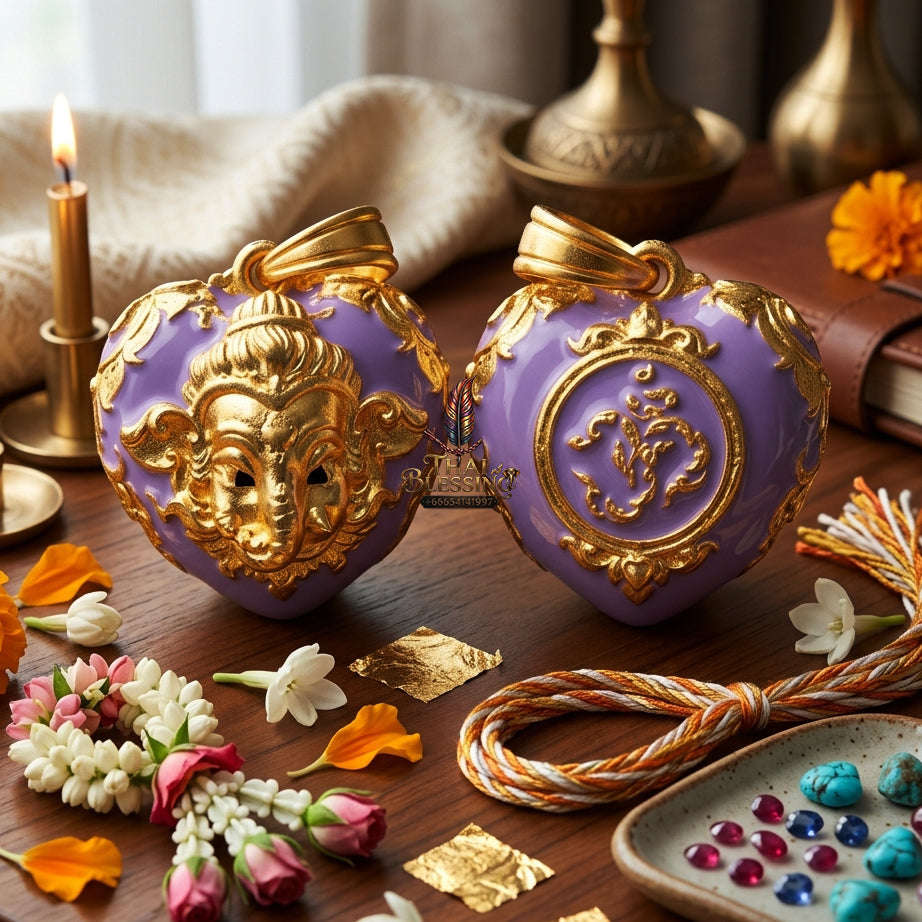 ✨ [The Sovereign of Infinite Wisdom & Wealth: The 2024 "Gold-Dipped Enamel" Master-Edition] Sacred "Phra Ganesha Noi - Huajai Phokhasap" (The Little Lord of Beginnings & Wealth-Heart) – Special "Gold-Dipped & Traditional Enamel (Long Ya)"