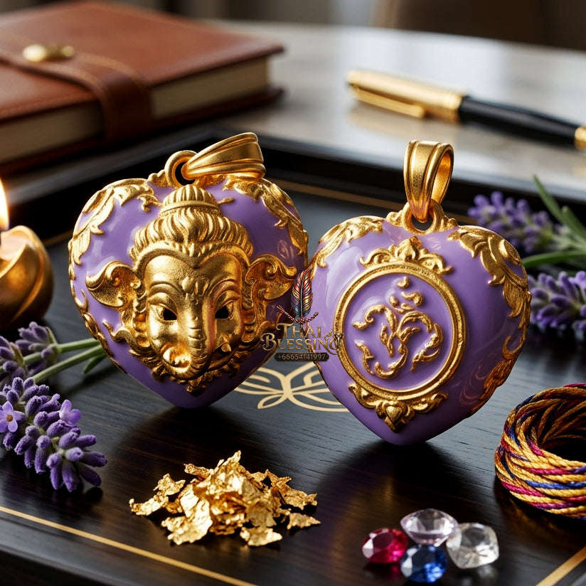 ✨ [The Sovereign of Infinite Wisdom & Wealth: The 2024 "Gold-Dipped Enamel" Master-Edition] Sacred "Phra Ganesha Noi - Huajai Phokhasap" (The Little Lord of Beginnings & Wealth-Heart) – Special "Gold-Dipped & Traditional Enamel (Long Ya)"