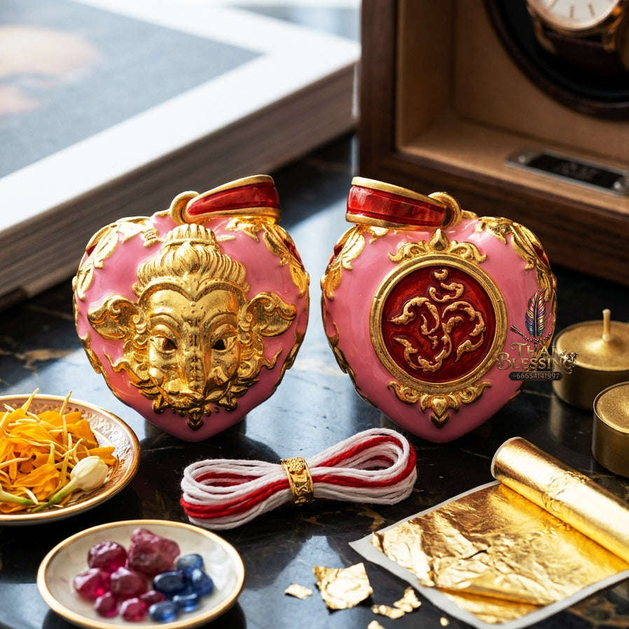✨ [The Sovereign of Infinite Wisdom & Wealth: The 2024 "Gold-Dipped Enamel" Master-Edition] Sacred "Phra Ganesha Noi - Huajai Phokhasap" (The Little Lord of Beginnings & Wealth-Heart) – Special "Gold-Dipped & Traditional Enamel (Long Ya)"