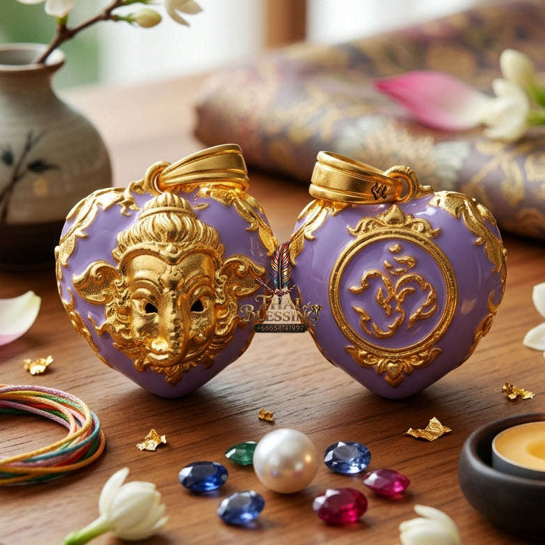 ✨ [The Sovereign of Infinite Wisdom & Wealth: The 2024 "Gold-Dipped Enamel" Master-Edition] Sacred "Phra Ganesha Noi - Huajai Phokhasap" (The Little Lord of Beginnings & Wealth-Heart) – Special "Gold-Dipped & Traditional Enamel (Long Ya)"