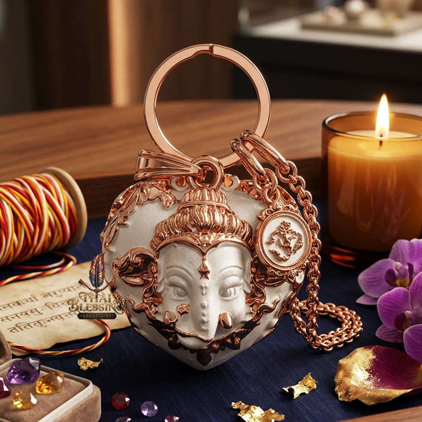 ✨ [The Sovereign of Infinite Wisdom & Wealth: The 2024 Master-Edition] Sacred "Phra Ganesha Noi - Huajai Phokhasap" (The Little Lord of Beginnings & Wealth-Heart) – Special "2K Plated Bronze" Matrix Thai Blessing Co By RURUECHA