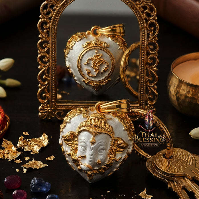 ✨ [The Sovereign of Infinite Wisdom & Wealth: The 2024 Master-Edition] Sacred "Phra Ganesha Noi - Huajai Phokhasap" (The Little Lord of Beginnings & Wealth-Heart) – Special "2K Plated Bronze" Matrix Thai Blessing Co By RURUECHA