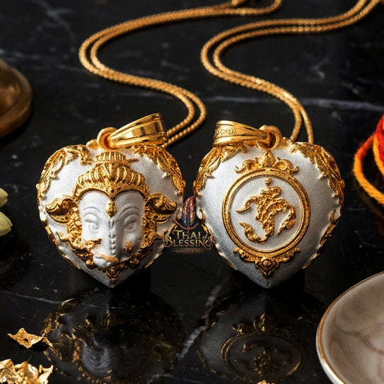 ✨ [The Sovereign of Infinite Wisdom & Wealth: The 2024 Master-Edition] Sacred "Phra Ganesha Noi - Huajai Phokhasap" (The Little Lord of Beginnings & Wealth-Heart) – Special "2K Plated Bronze" Matrix Thai Blessing Co By RURUECHA