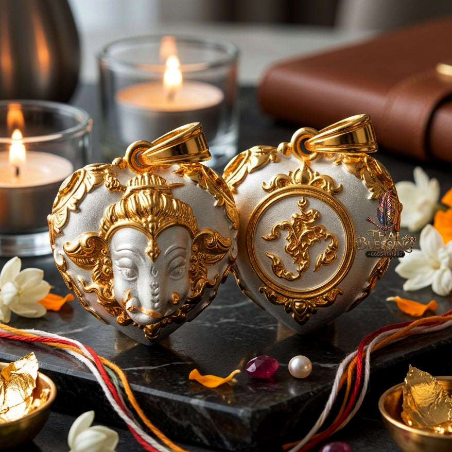 ✨ [The Sovereign of Infinite Wisdom & Wealth: The 2024 Master-Edition] Sacred "Phra Ganesha Noi - Huajai Phokhasap" (The Little Lord of Beginnings & Wealth-Heart) – Special "2K Plated Bronze" Matrix Thai Blessing Co By RURUECHA