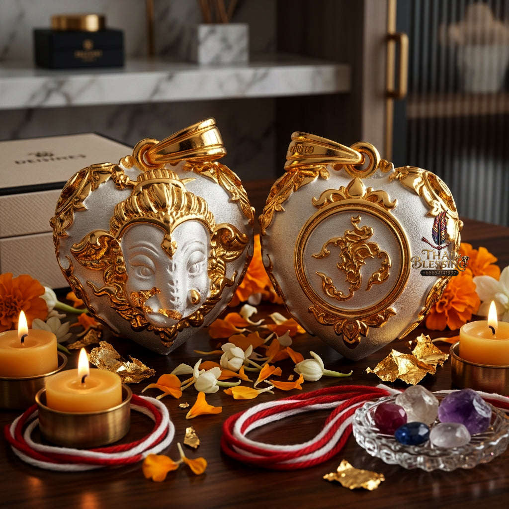 ✨ [The Sovereign of Infinite Wisdom & Wealth: The 2024 Master-Edition] Sacred "Phra Ganesha Noi - Huajai Phokhasap" (The Little Lord of Beginnings & Wealth-Heart) – Special "2K Plated Bronze" Matrix Thai Blessing Co By RURUECHA