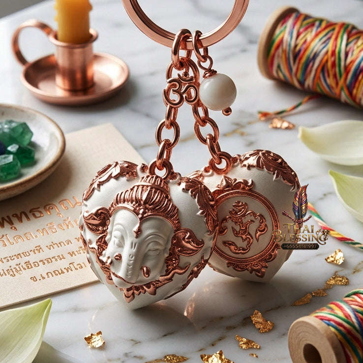 ✨ [The Sovereign of Infinite Wisdom & Wealth: The 2024 Master-Edition] Sacred "Phra Ganesha Noi - Huajai Phokhasap" (The Little Lord of Beginnings & Wealth-Heart) – Special "2K Plated Bronze" Matrix Thai Blessing Co By RURUECHA