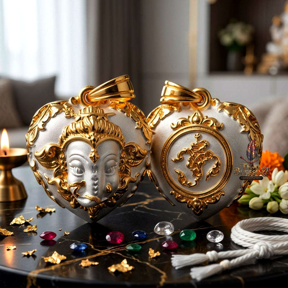 ✨ [The Sovereign of Infinite Wisdom & Wealth: The 2024 Master-Edition] Sacred "Phra Ganesha Noi - Huajai Phokhasap" (The Little Lord of Beginnings & Wealth-Heart) – Special "2K Plated Bronze" Matrix Thai Blessing Co By RURUECHA