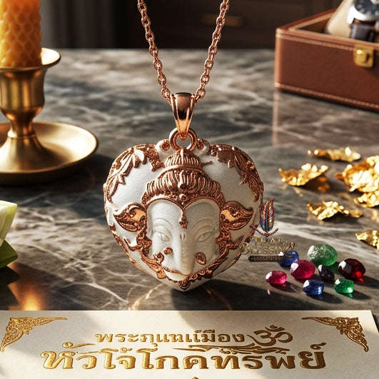 ✨ [The Sovereign of Infinite Wisdom & Wealth: The 2024 Master-Edition] Sacred "Phra Ganesha Noi - Huajai Phokhasap" (The Little Lord of Beginnings & Wealth-Heart) – Special "2K Plated Bronze" Matrix Thai Blessing Co By RURUECHA