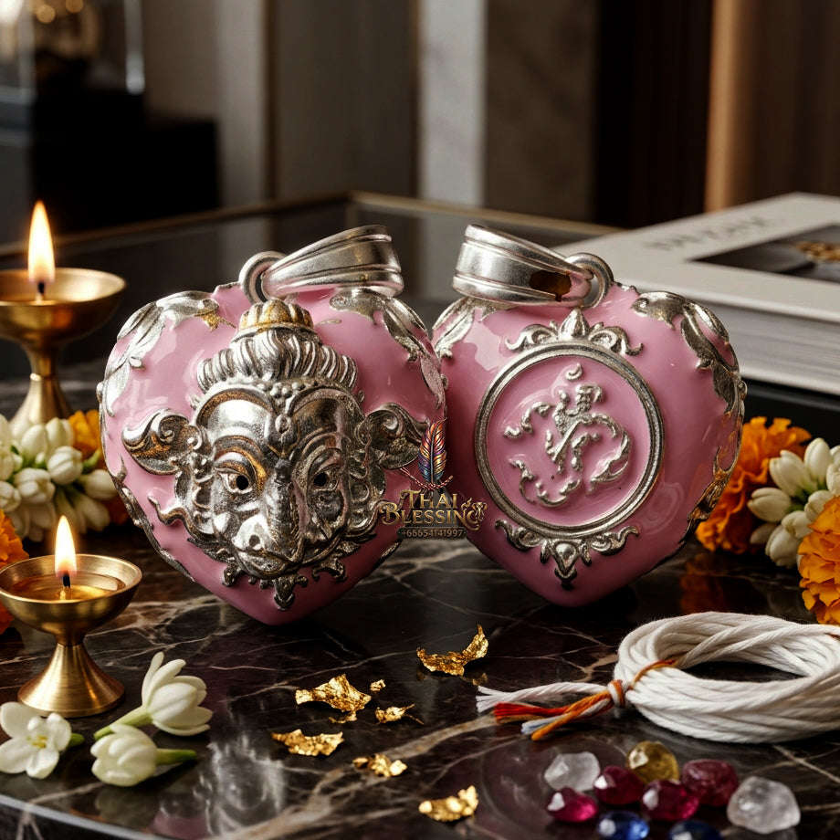 ✨ [The Sovereign of Infinite Wisdom & Wealth: The 2024 "Silver-Enamel" Master-Edition] Sacred "Phra Ganesha Noi - Huajai Phokhasap" (The Little Lord of Beginnings & Wealth-Heart) – Special "Silver-Plated & Traditional Enamel (Long Ya)" Matrix