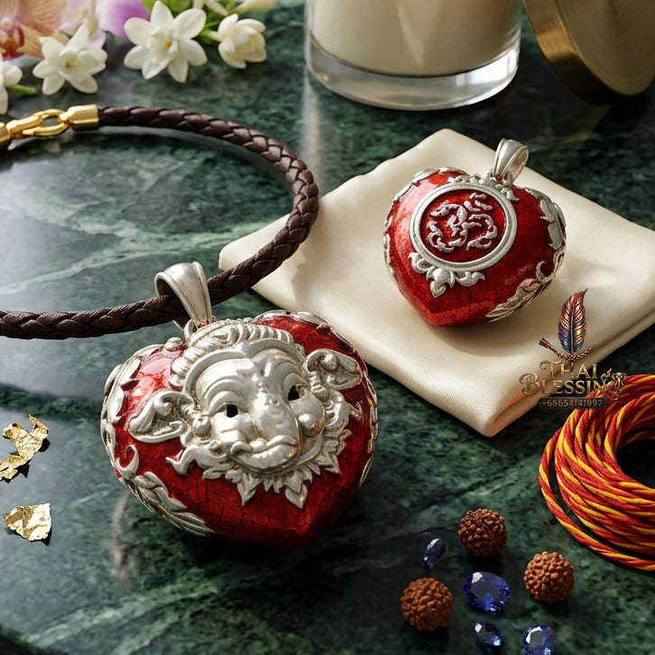 ✨ [The Sovereign of Infinite Wisdom & Wealth: The 2024 "Silver-Enamel" Master-Edition] Sacred "Phra Ganesha Noi - Huajai Phokhasap" (The Little Lord of Beginnings & Wealth-Heart) – Special "Silver-Plated & Traditional Enamel (Long Ya)" Matrix