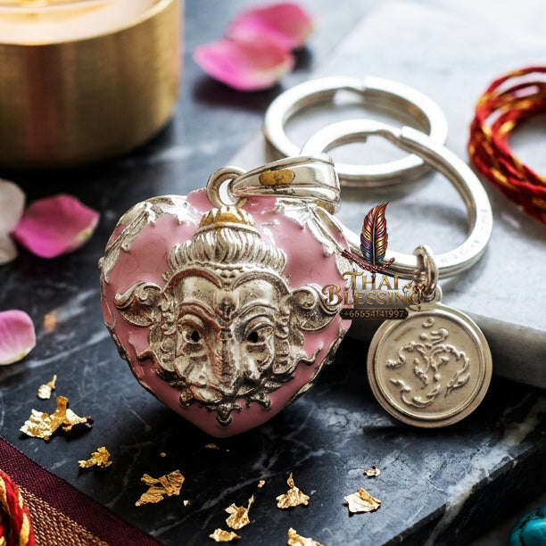 ✨ [The Sovereign of Infinite Wisdom & Wealth: The 2024 "Silver-Enamel" Master-Edition] Sacred "Phra Ganesha Noi - Huajai Phokhasap" (The Little Lord of Beginnings & Wealth-Heart) – Special "Silver-Plated & Traditional Enamel (Long Ya)" Matrix