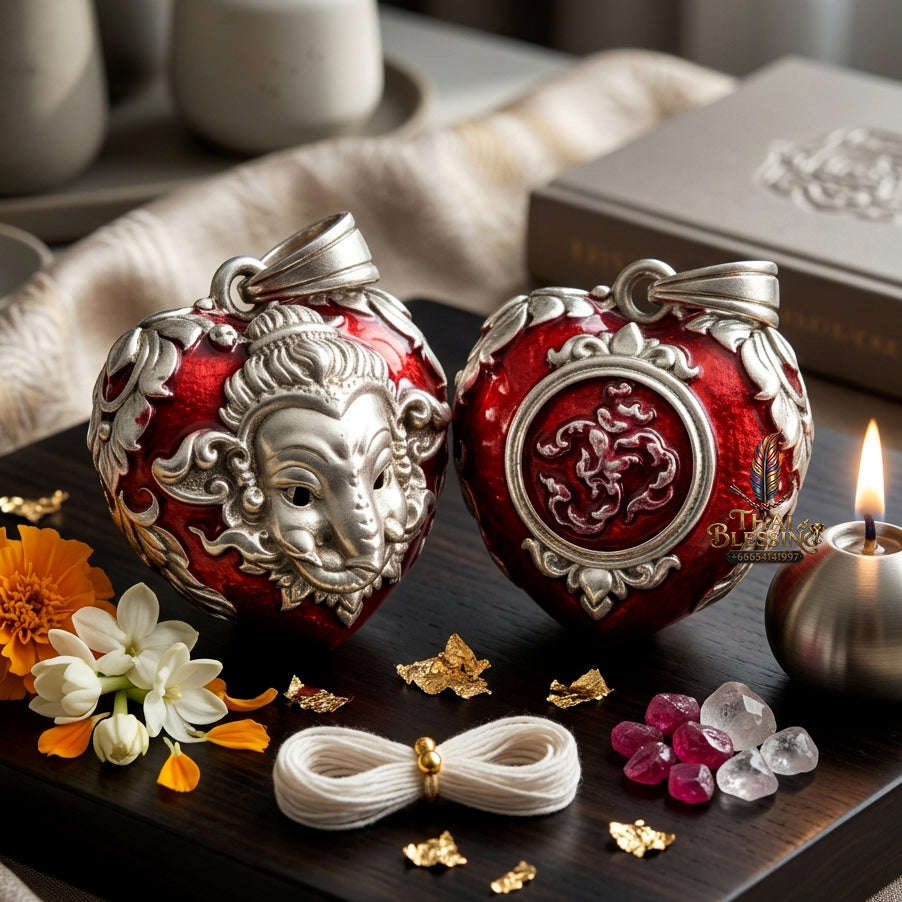 ✨ [The Sovereign of Infinite Wisdom & Wealth: The 2024 "Silver-Enamel" Master-Edition] Sacred "Phra Ganesha Noi - Huajai Phokhasap" (The Little Lord of Beginnings & Wealth-Heart) – Special "Silver-Plated & Traditional Enamel (Long Ya)" Matrix