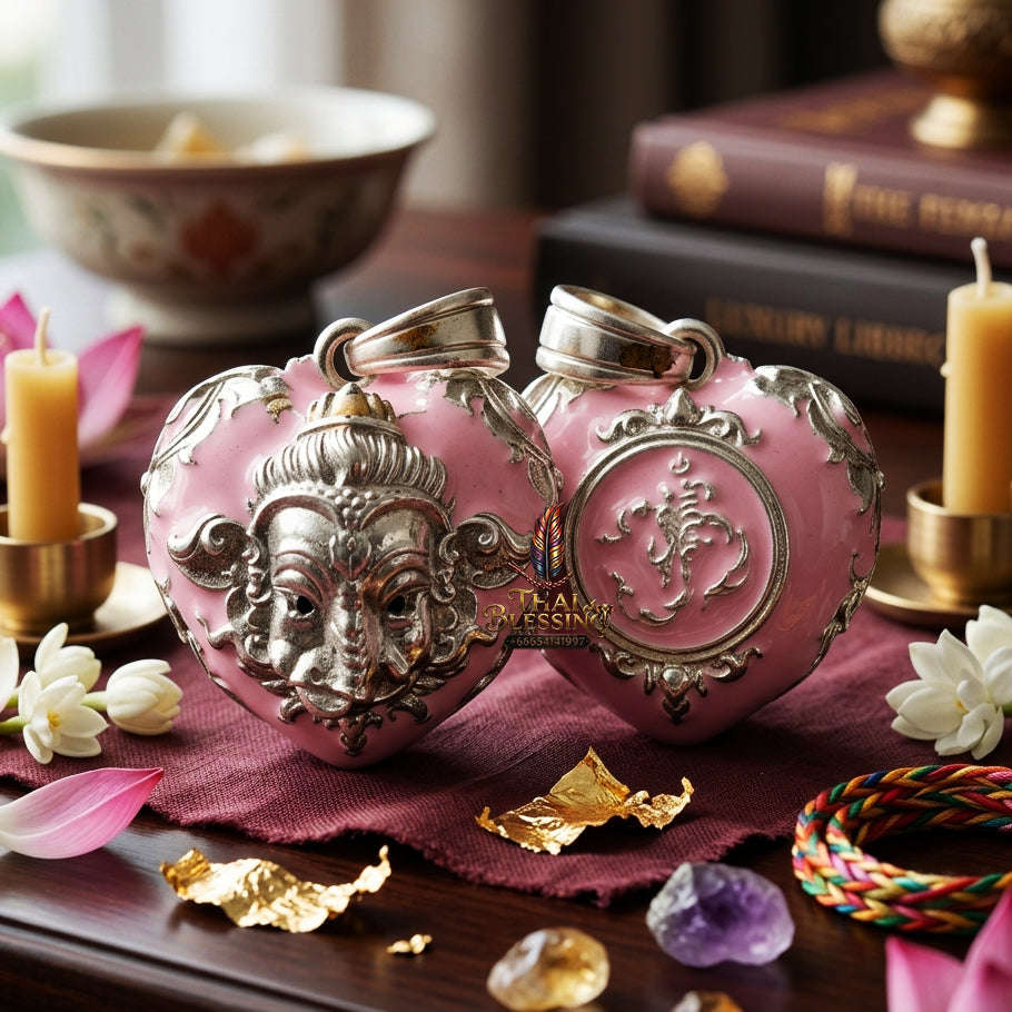 ✨ [The Sovereign of Infinite Wisdom & Wealth: The 2024 "Silver-Enamel" Master-Edition] Sacred "Phra Ganesha Noi - Huajai Phokhasap" (The Little Lord of Beginnings & Wealth-Heart) – Special "Silver-Plated & Traditional Enamel (Long Ya)" Matrix